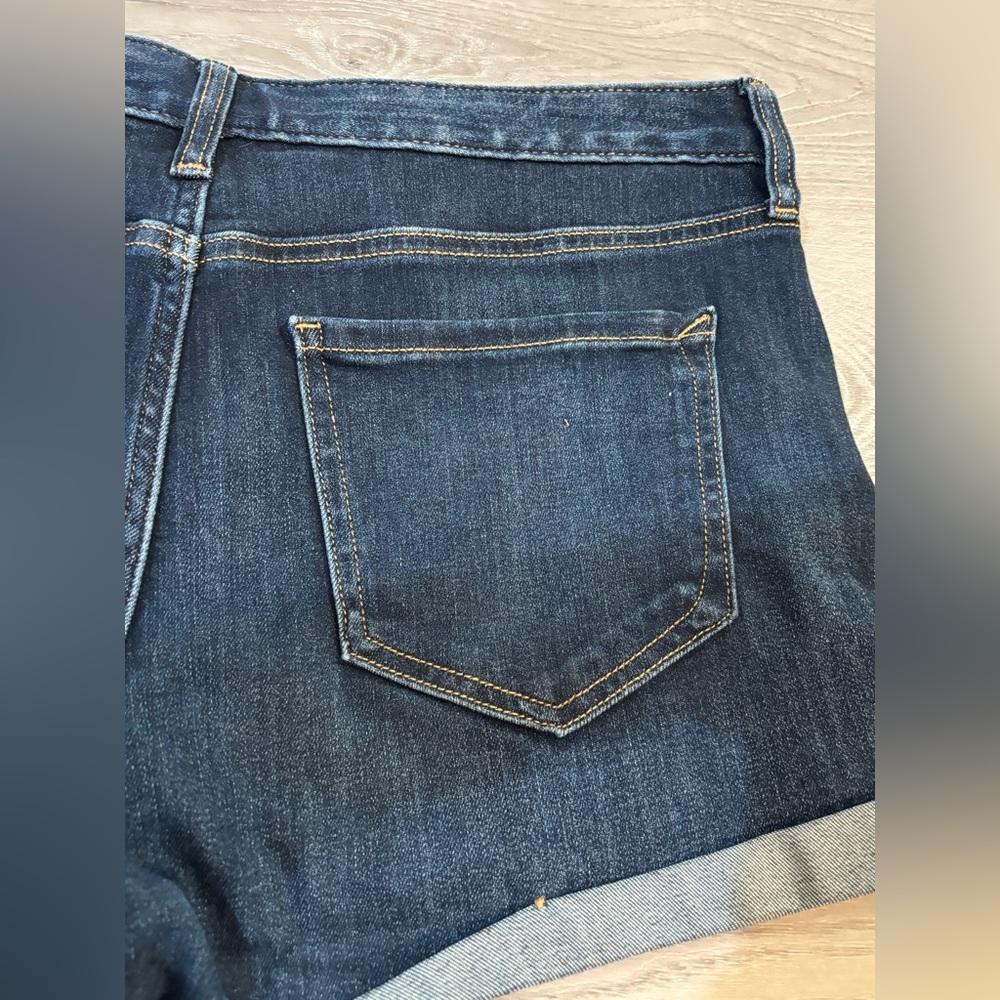 Express - Dark Blue Denim Shorts - Sortie Low Rise - Ultimate Stretch - Size 2 - Picture 12 of 14